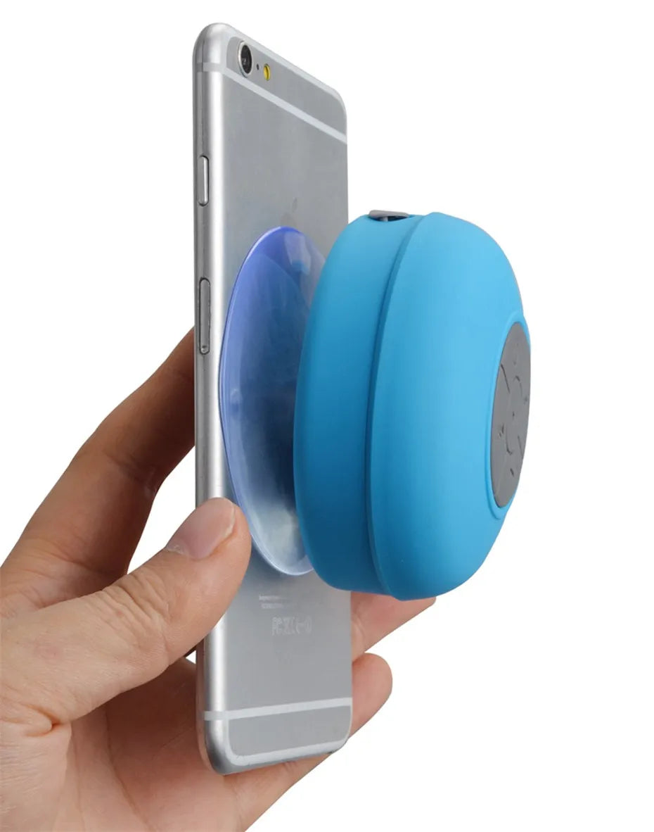 Mini altavoz Bluetooth para ducha, subwoofer, impermeable, manos libres, con micrófono y ventosa para baño, piscina, playa, coche y teléfono.