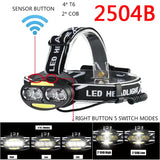 Head Lamp Headlamp Headlight Flashlight Torch Lanterna 4 Xm-l Sensor Led Bulbs Litwod Camping / Cycling Hunting Hiking Lithium - Lootquake