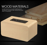 Altavoz Bluetooth de madera de 6 W, altavoces estéreo portátiles de alta fidelidad, reproducción TF, llamadas manos libres, entrada AUX, altavoz de graves superbajos, subwoofer dual