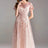 High-quality long dress embroidery large swing dress dress ladies elegant temperament round neck short-sleeved ladies dresses - Lootquake