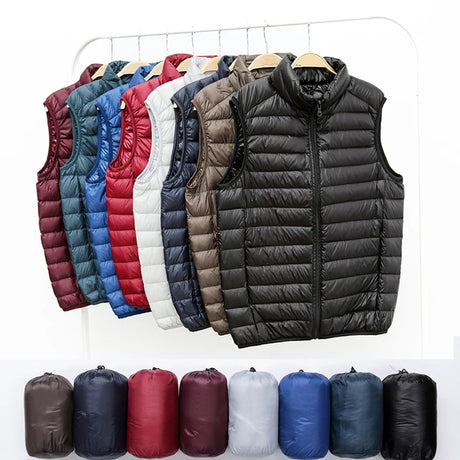 NewBang Men Sleeveless Warm Vest Ultra Light Down Vest Man Winter Solid Sleeveless Jacket Men's Lightweight Waterproof Vests - Lootquake