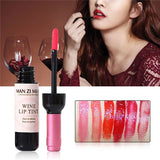 Rouge à lèvres liquide mat 6 couleurs, brillant à lèvres en forme de bouteille de vin rouge, brillant à lèvres imperméable longue durée, hydratant, teinte antiadhésive