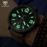 Watch Men YAZOLE Brand Luxury Fashion Sports Watches Luminous Male Clock Quartz Watch Hour Montre Drop Ships relogio masculino - Lootquake
