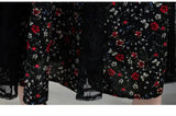 Women's Chiffon Stitching Lace Dress, Lady's Elegant Temperament Long Dress, Shirt Collar, Long Sleeve, Print Dresses, New - Lootquake