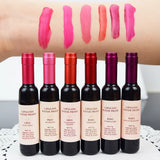 Rouge à lèvres liquide mat 6 couleurs, brillant à lèvres en forme de bouteille de vin rouge, brillant à lèvres imperméable longue durée, hydratant, teinte antiadhésive