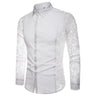Mens Flower Patchwork Embroidery Lace Shirt 2019 Fashion Transparent Sexy Dress Shirts Mens See Trough Club Party Event Chemise - Lootquake