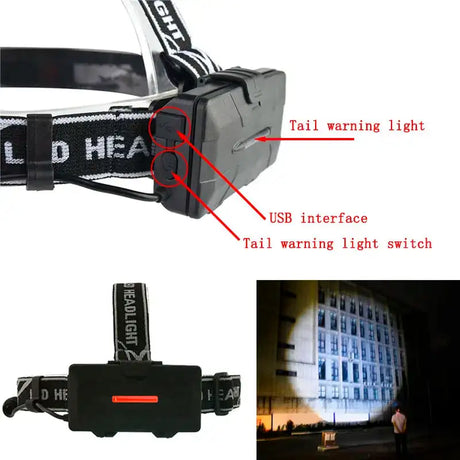 Head Lamp Headlamp Headlight Flashlight Torch Lanterna 4 Xm-l Sensor Led Bulbs Litwod Camping / Cycling Hunting Hiking Lithium - Lootquake