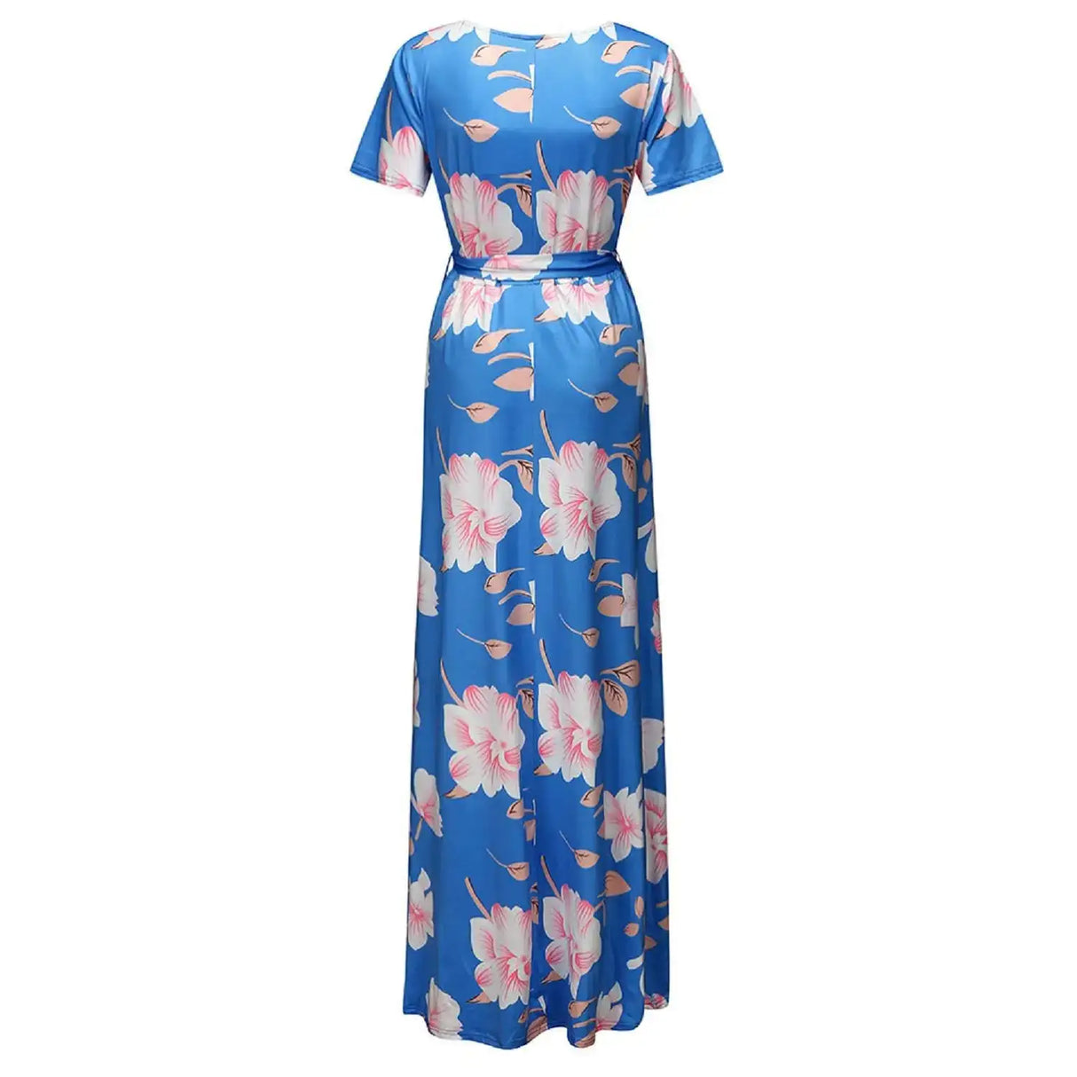 Chivry Maternity Dress Women Floral Print Short Sleeve V-neck Maxi Long Dress Pregnant Casual Clothes Summer Maternity Dress - Lootquake