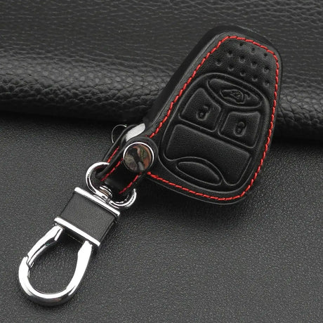 jingyuqin Leather Case Remote Car Key Cover 3/4 Button for Dodge JCUV Jeep Compass Grand Cherokee Patriot Pacifica Chrysler 300C - Lootquake