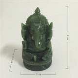 Ganesha Buddha Statue Elephant God Sculpture Ganesh Figurine Man-made Jade Stone Garden Home Decoration Accessories Statues