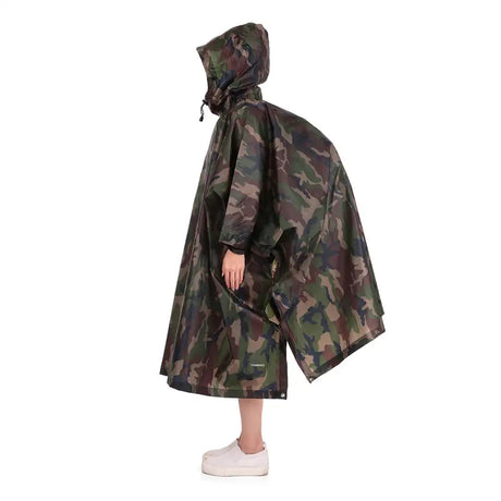 Multifunctional Lightweight Raincoat with Hood Hiking Cycling Rain Cover Poncho Rain Coat Men Women Outdoor Camping Tent Mat - Lootquake
