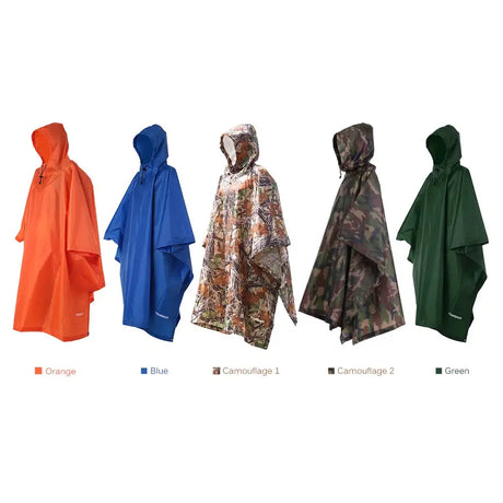 Multifunctional Lightweight Raincoat with Hood Hiking Cycling Rain Cover Poncho Rain Coat Men Women Outdoor Camping Tent Mat - Lootquake