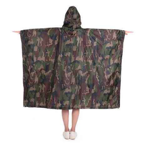 Multifunctional Lightweight Raincoat with Hood Hiking Cycling Rain Cover Poncho Rain Coat Men Women Outdoor Camping Tent Mat - Lootquake