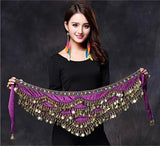 1PC New Style Belly Dance Belt Newest Multi-color Glass Silk Velvet Dancing Belt Scarf Crystal BellyDance Waist Chain Hip Scarf