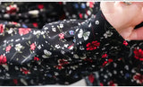 Women's Chiffon Stitching Lace Dress, Lady's Elegant Temperament Long Dress, Shirt Collar, Long Sleeve, Print Dresses, New - Lootquake