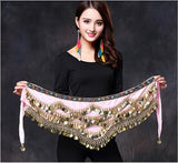 1PC New Style Belly Dance Belt Newest Multi-color Glass Silk Velvet Dancing Belt Scarf Crystal BellyDance Waist Chain Hip Scarf