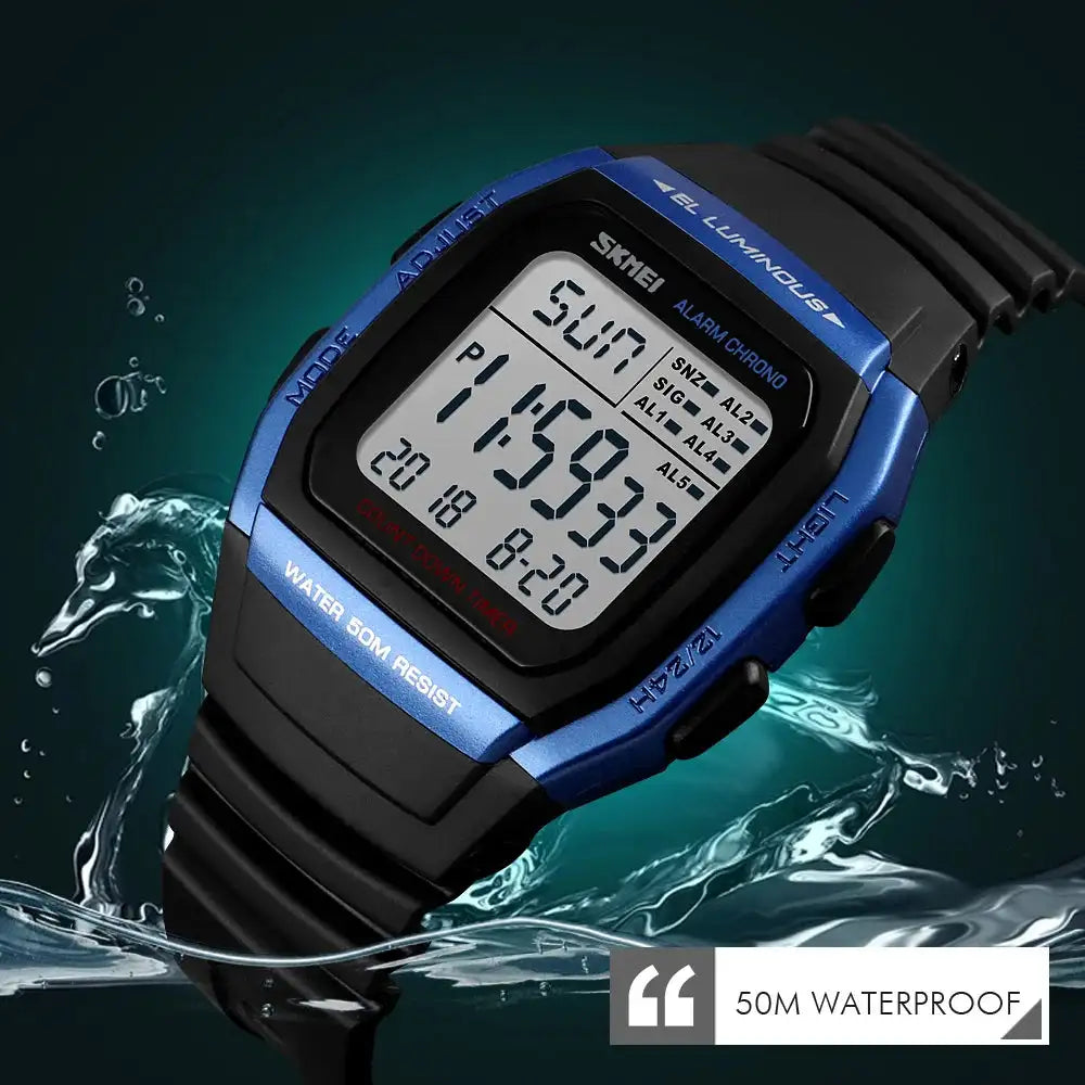 SKMEI Fashion Men Watches Waterproof Sports Digital LED Alarm Chrono Electronic Clock Man Student Wristwatch Relogio Masculino - Lootquake
