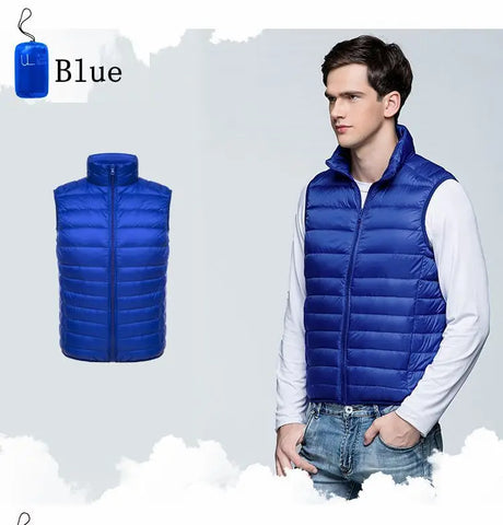 NewBang Men Sleeveless Warm Vest Ultra Light Down Vest Man Winter Solid Sleeveless Jacket Men's Lightweight Waterproof Vests - Lootquake