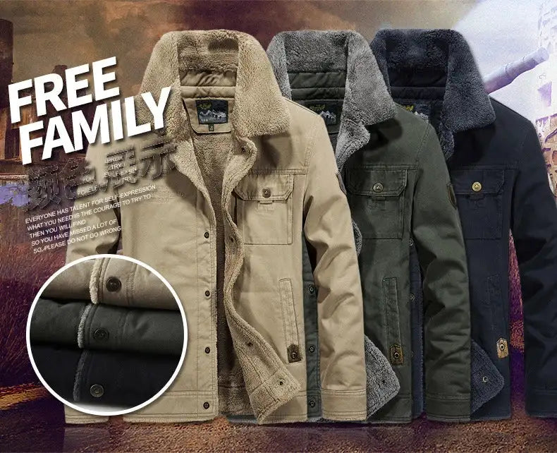 Windbreaker Winter Jacket Men Thick Wool Liner Warm Jackets Male Outdoor Military Mens Coats Chaqueta Hombre Plus Size M-6XL - Lootquake