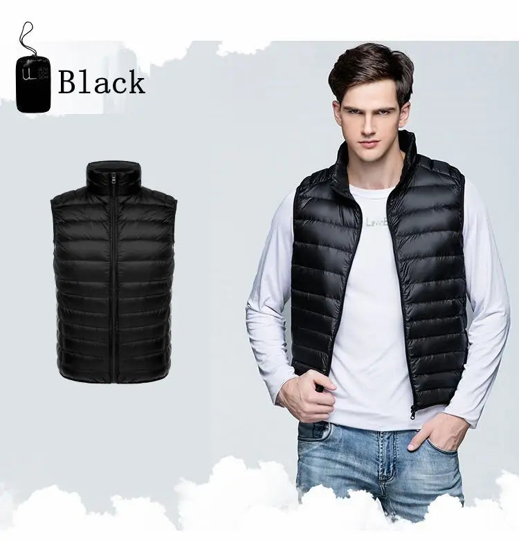 NewBang Men Sleeveless Warm Vest Ultra Light Down Vest Man Winter Solid Sleeveless Jacket Men's Lightweight Waterproof Vests - Lootquake