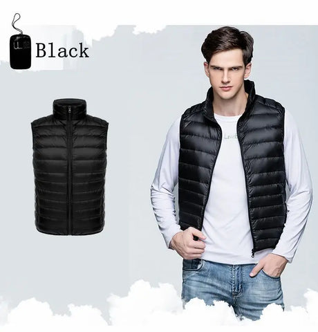 NewBang Men Sleeveless Warm Vest Ultra Light Down Vest Man Winter Solid Sleeveless Jacket Men's Lightweight Waterproof Vests - Lootquake