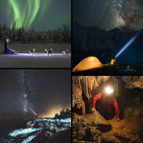 Head Lamp Headlamp Headlight Flashlight Torch Lanterna 4 Xm-l Sensor Led Bulbs Litwod Camping / Cycling Hunting Hiking Lithium - Lootquake