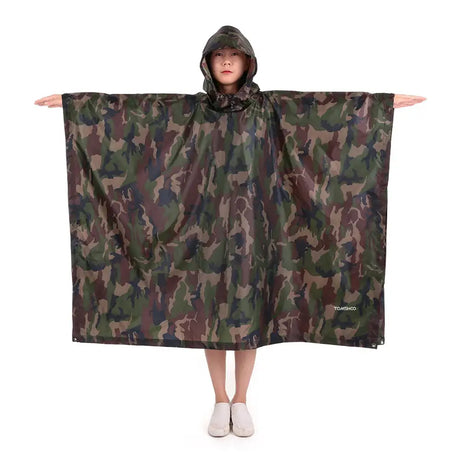 Multifunctional Lightweight Raincoat with Hood Hiking Cycling Rain Cover Poncho Rain Coat Men Women Outdoor Camping Tent Mat - Lootquake