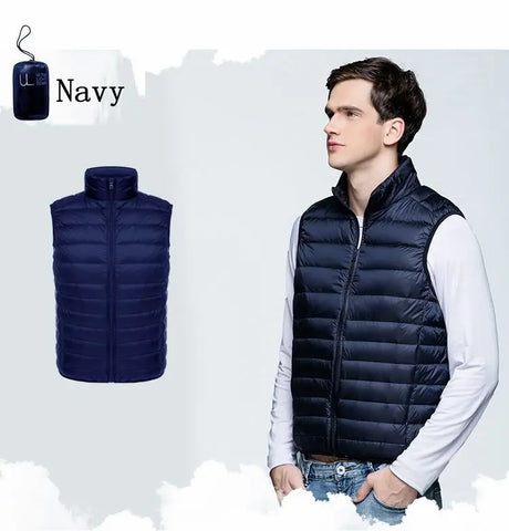 NewBang Men Sleeveless Warm Vest Ultra Light Down Vest Man Winter Solid Sleeveless Jacket Men's Lightweight Waterproof Vests - Lootquake