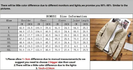 DIMUSI Spring Autumn Men's Bomber Jackets Casual Male Outwear Windbreaker Jacket Mens Zipper Baseball Uniform Coats Clothing - Lootquake