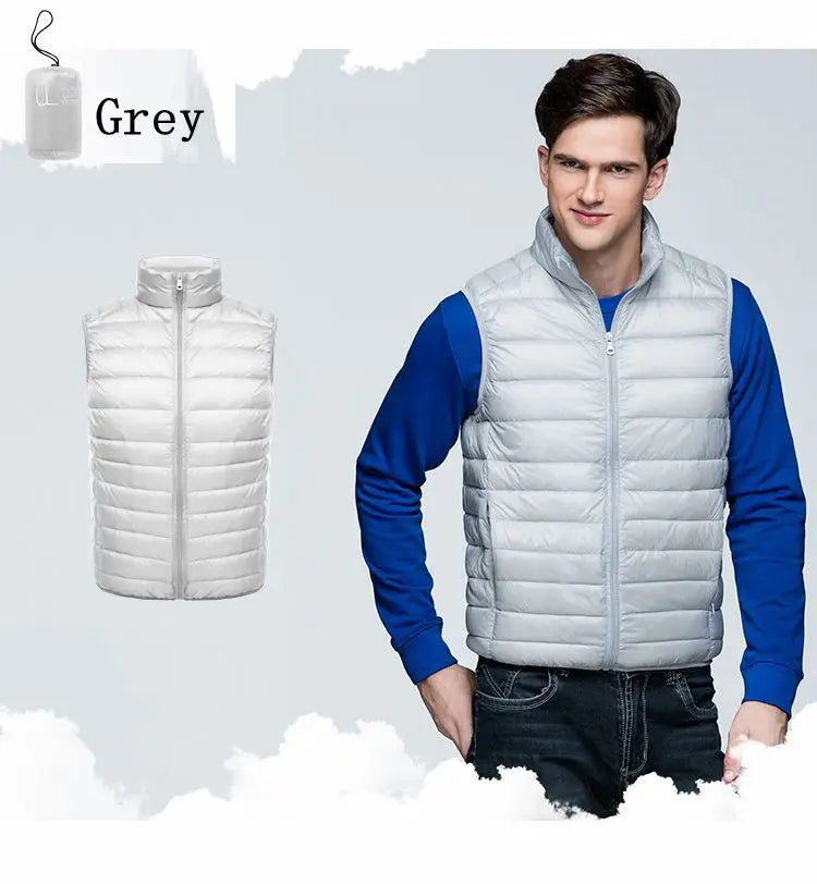 NewBang Men Sleeveless Warm Vest Ultra Light Down Vest Man Winter Solid Sleeveless Jacket Men's Lightweight Waterproof Vests - Lootquake