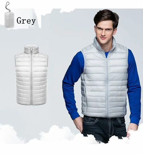 NewBang Men Sleeveless Warm Vest Ultra Light Down Vest Man Winter Solid Sleeveless Jacket Men's Lightweight Waterproof Vests - Lootquake