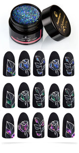 5ml Aurora Nail Gel Top Coat 12 Colors Clear UV Gel Sparkling Nail Polish Art Design Glitter Hybrid Gel Varnish