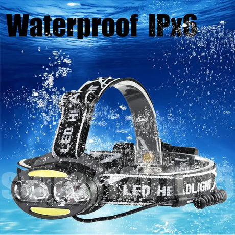 Head Lamp Headlamp Headlight Flashlight Torch Lanterna 4 Xm-l Sensor Led Bulbs Litwod Camping / Cycling Hunting Hiking Lithium - Lootquake