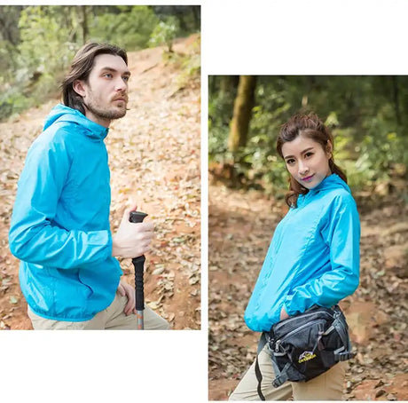 TRVLWEGO Outdoor Running Camping Hiking Bike Sport Jacket UV Proof Ultralight Waterproof Windbreaker Light Rain Proof Coat - Lootquake