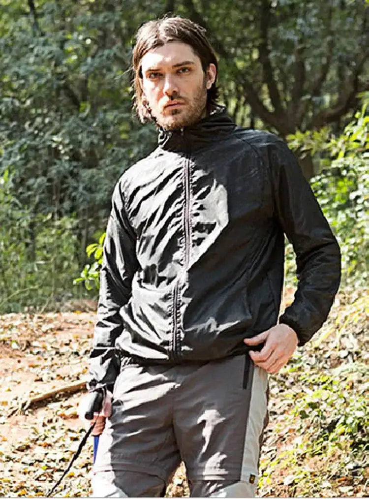 TRVLWEGO Outdoor Running Camping Hiking Bike Sport Jacket UV Proof Ultralight Waterproof Windbreaker Light Rain Proof Coat - Lootquake