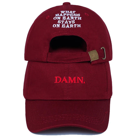 Unisex Spring summer DAMN Hats Embroidered Earth Dad Hat Hip Hop cap Kendrick lamar Rapper Snapback hats Baseball Cap wholesale - Lootquake