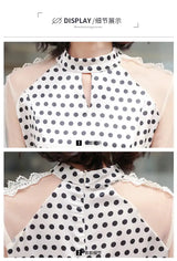 Transparent Long-Sleeved Chiffon Dress for Ladies, Polka Dot, Elegant Temperament, Fashion, New - Lootquake