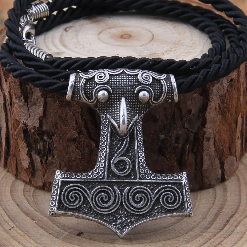 dropshipping 1pcs Norse Vikings Pendant Necklace Valknut Raven RUNE PENDANT with Stainless steel chain