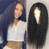 12"-30" Long Kinky Curly Lace Front Wig | 150% Density | Brazilian Remy Human Hair | 4x4 Lace Closure | Pre-Plucked