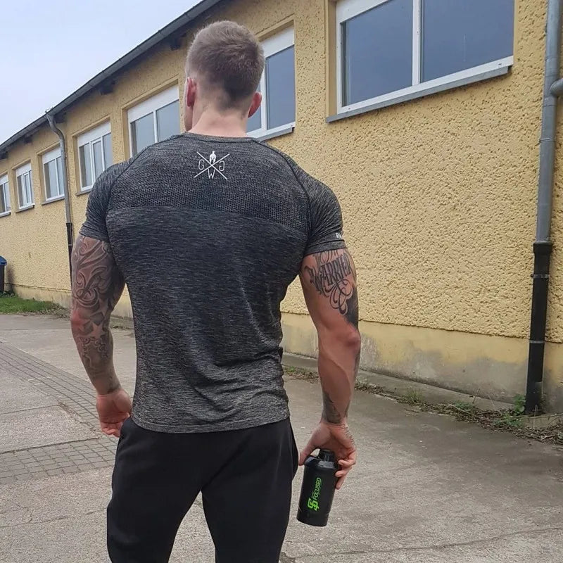 2020 new Quick Dry Compression Men's Short Sleeve T-Shirts Running Shirt Fitness Tight Tennis Soccer Jersey mens Sportswear - Lootquake