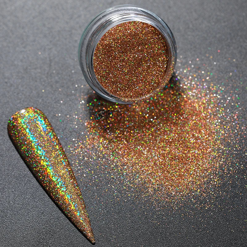 HOT Sale iridescent Powder on Nails iridescent Silver Glitter Chrome Nail Art Pigment Dust Shiny Gel Polish Flakes for Manicures