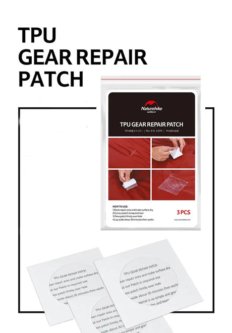 Naturehike TPU Gear Repair Patch 3pcs/lot  Waterproof Patch Tent Sleeping Bag Mats Use Camping Accessories - Lootquake