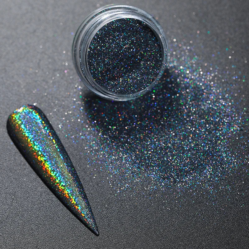 HOT Sale iridescent Powder on Nails iridescent Silver Glitter Chrome Nail Art Pigment Dust Shiny Gel Polish Flakes for Manicures