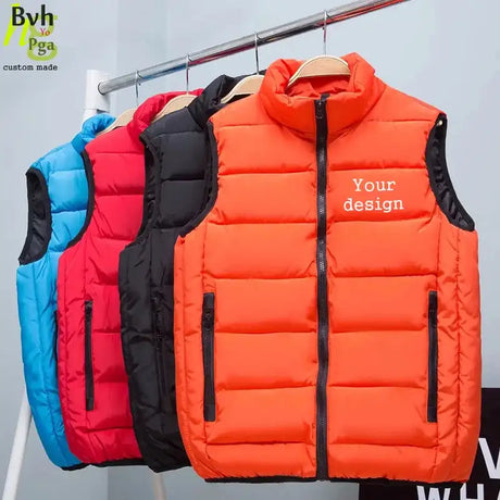 Customized/DIY logo vest personality logo casual men's and women's slim sleeveless top vest autumn and winter clothing - Lootquake