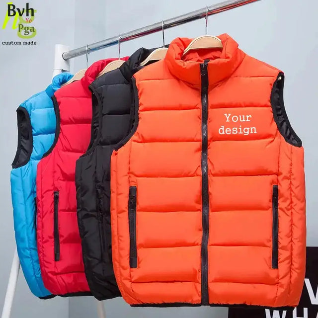 Customized/DIY logo vest personality logo casual men's and women's slim sleeveless top vest autumn and winter clothing - Lootquake