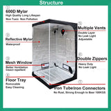 BEYLSION Hot Sell GrowBox Growing Tent 600D Growth Room Box For Indoor Plants Growing Home Greenhouse Tent Growing Plants - Lootquake
