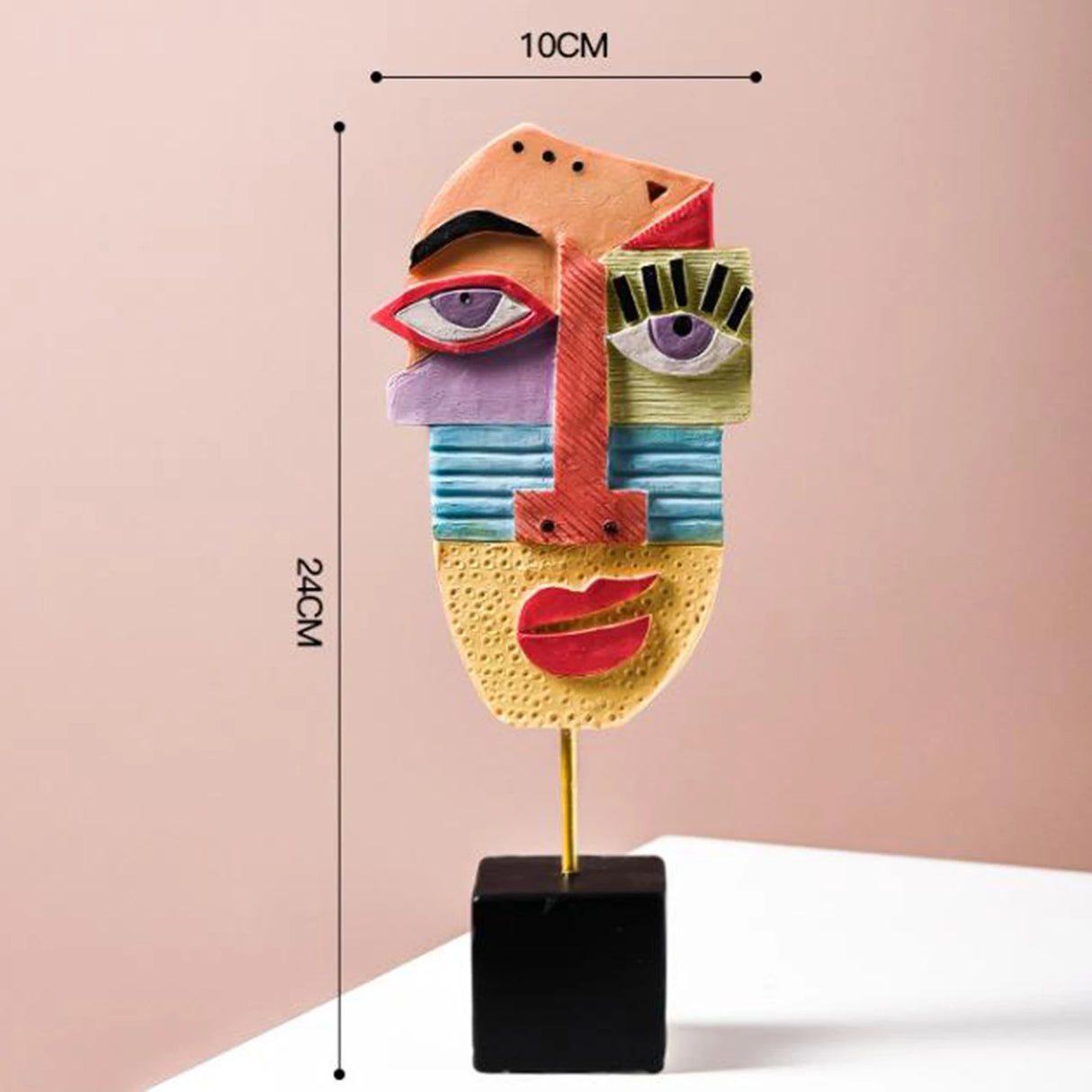 Estatua creativa de arte facial, escultura de resina, artesanía, figura abstracta para sala de estar, adorno para el hogar, oficina, decoración de escritorio, regalo