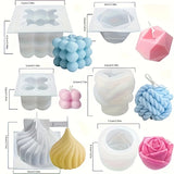 Juego de 6 moldes de silicona para hacer velas, accesorios de bricolaje, moldes de resina para velas aromáticas, decoración del hogar