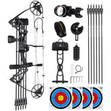 Ensembles d'arcs à poulies légers et de tir à l'arc pour adultes et adolescents, arcs à poulies pour droitiers, puissance de 0 à 70 lb, réglable pour débutants, puissance de 23,5 à 31 pouces, kit d'arc de chasse pour débutants