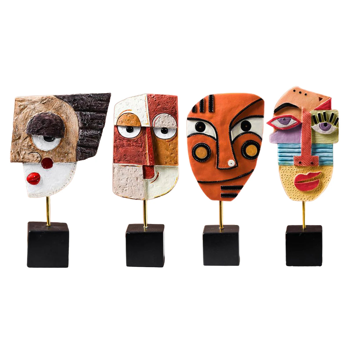 Estatua creativa de arte facial, escultura de resina, artesanía, figura abstracta para sala de estar, adorno para el hogar, oficina, decoración de escritorio, regalo